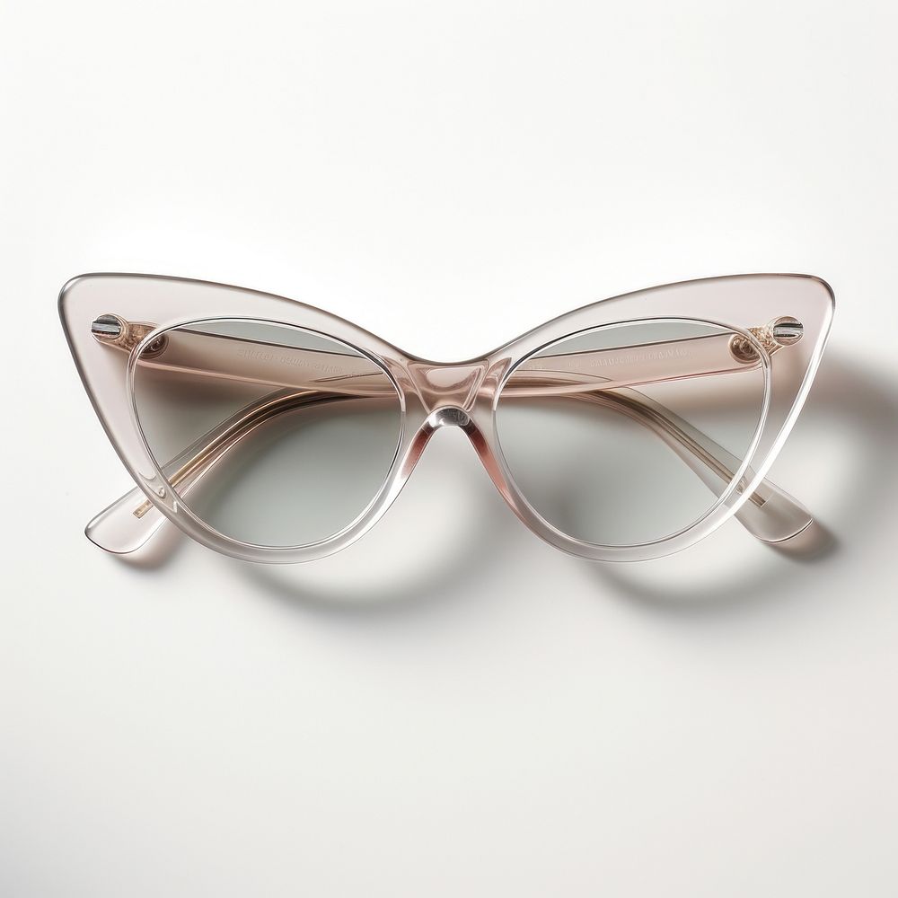 Cat-eye shape transparent sunglasses white background accessories simplicity.