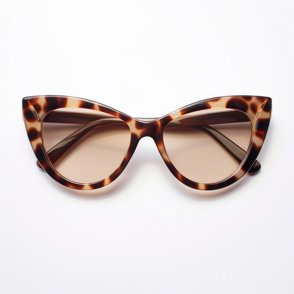 Cat-eye shape walnut tortoise sunglasses white background accessories accessory.