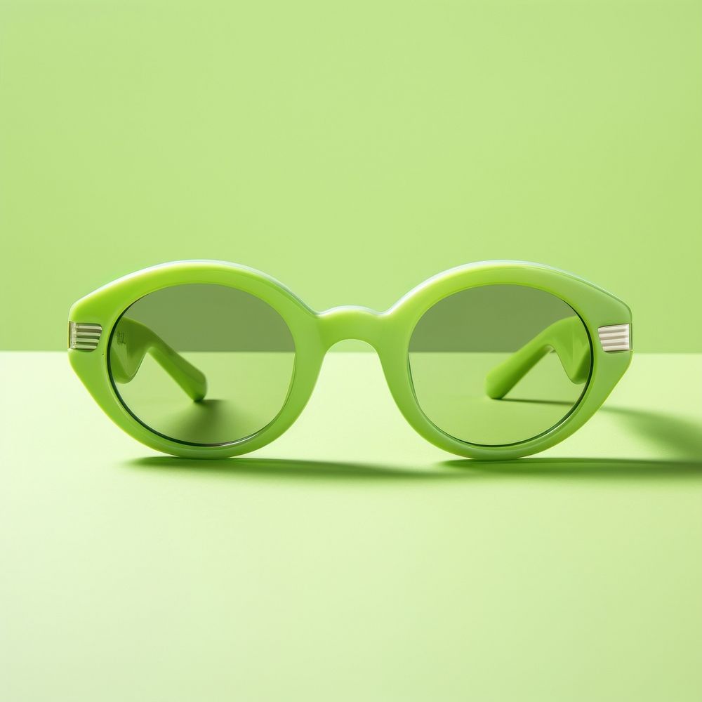 Oval shape lime green sunglasses accessories accessory fashion.