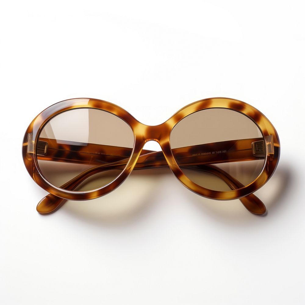 Oval shape walnut tortoise sunglasses brown lens white background accessories accessory.