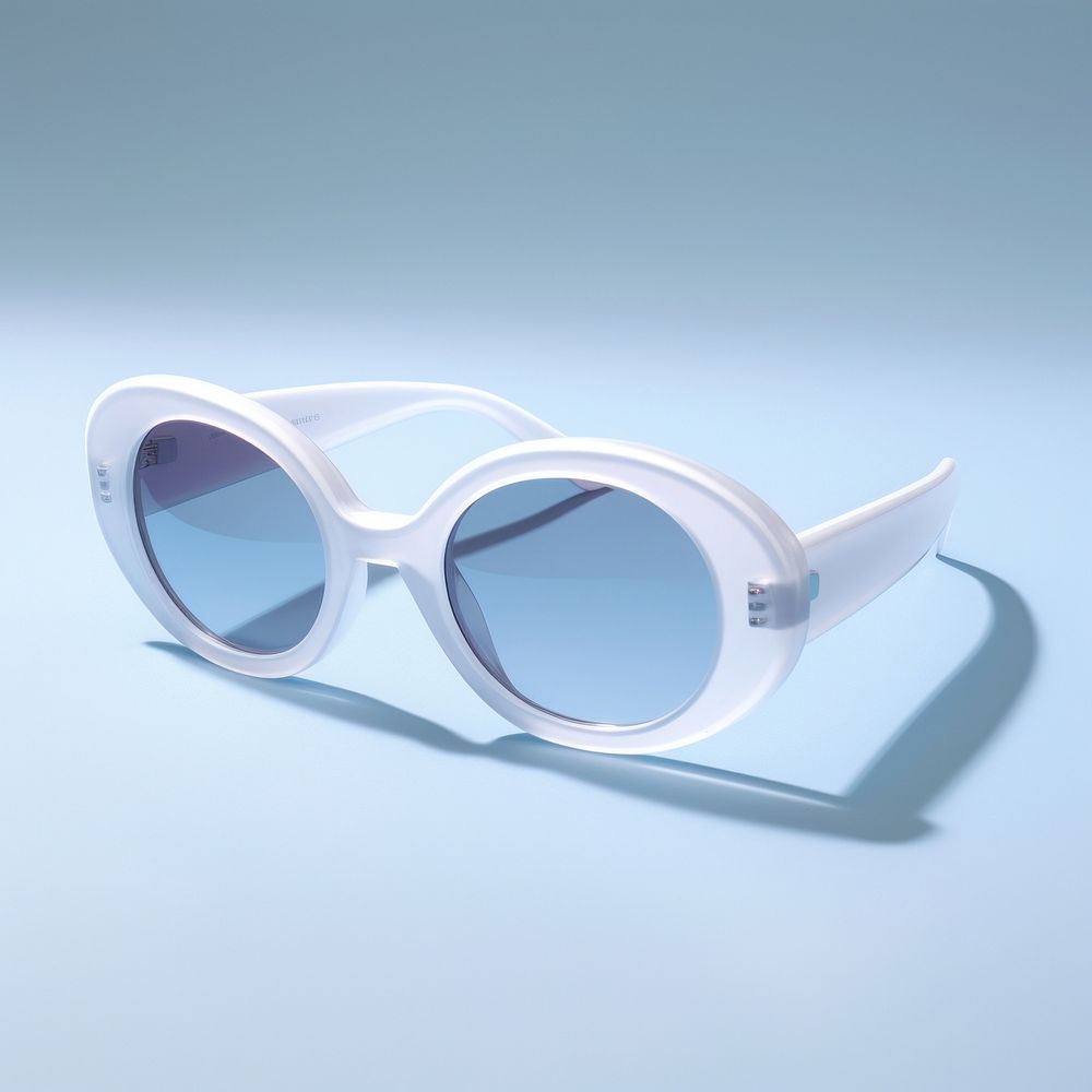 Oval shape white sunglasses accessories accessory fashion.