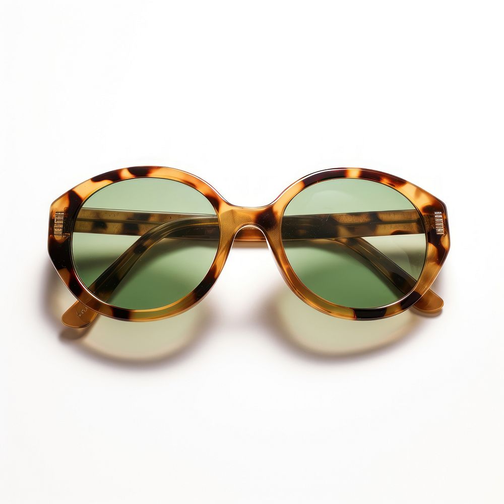 Rectangle oval walnut tortoise sunglasses green lens white background accessories accessory.