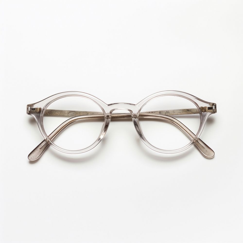 Small slim oval white frame of glasses white background accessories simplicity.