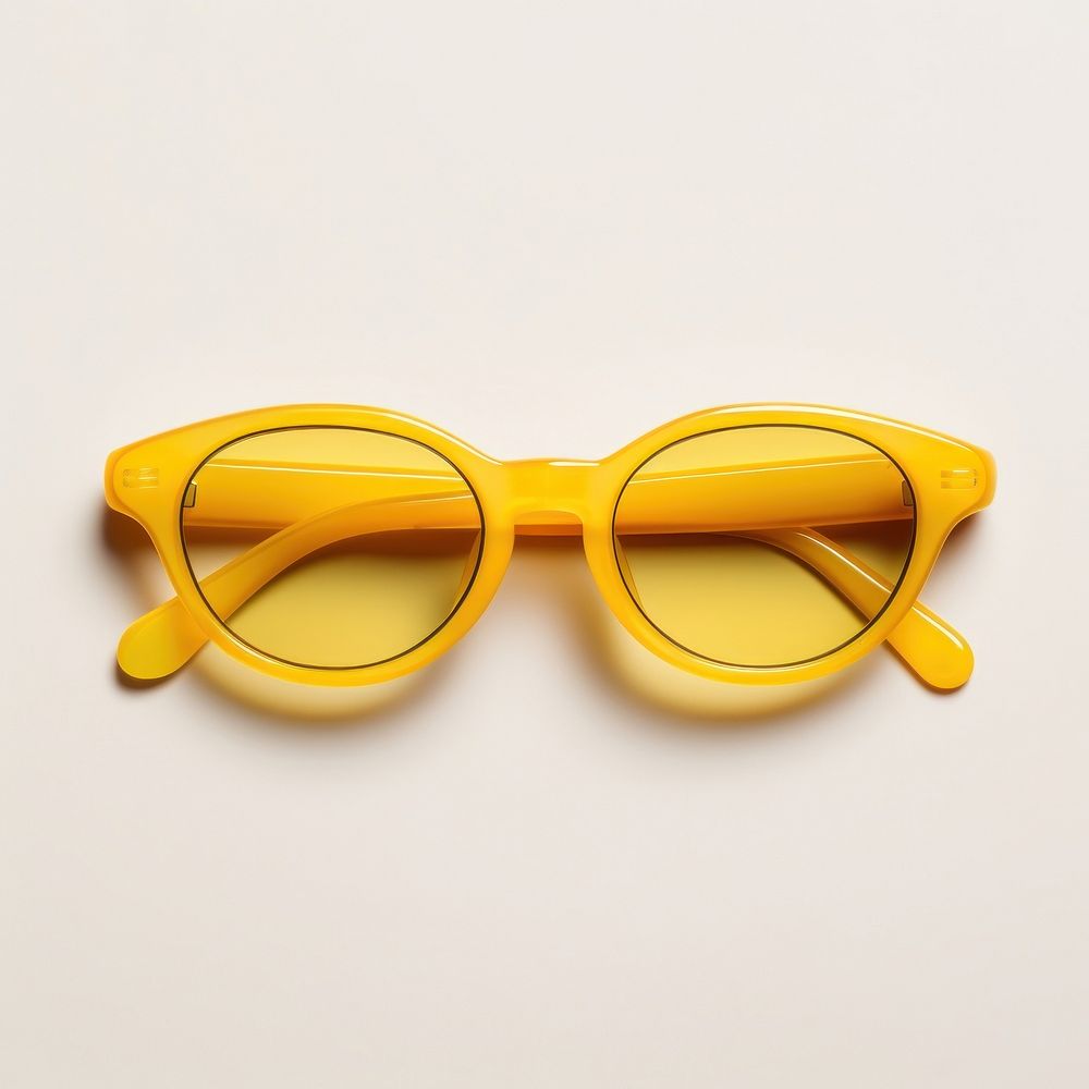 Small slim oval yellow sunglasses accessories simplicity accessory.