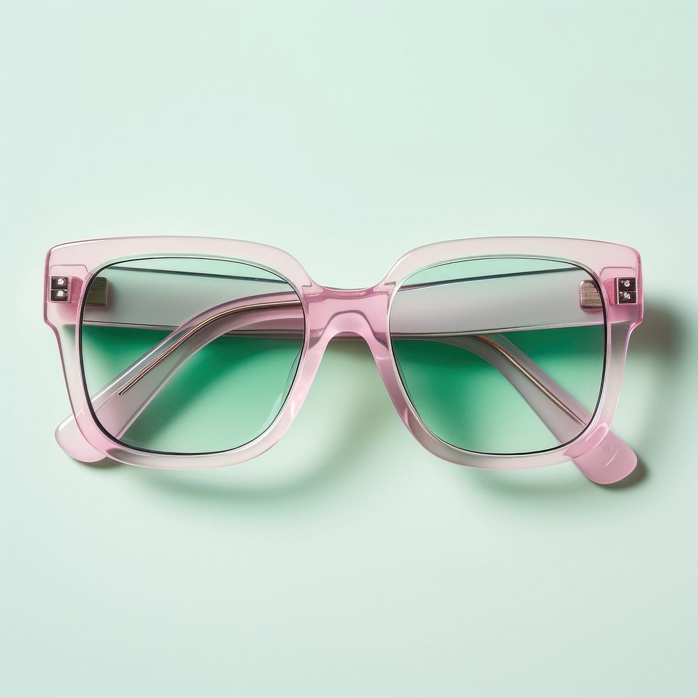 Square shape mint green sunglasses pink color lens accessories accessory eyewear.