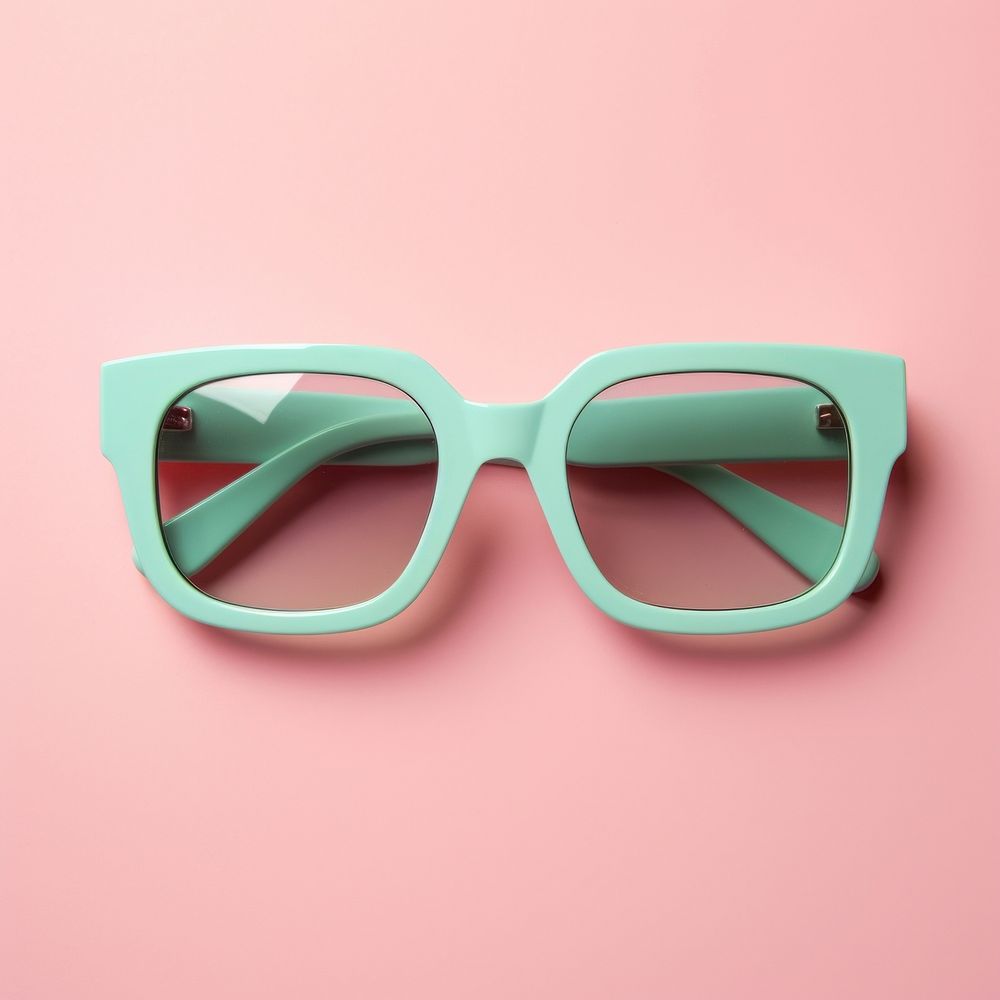 Square shape mint green sunglasses pink color lens accessories turquoise accessory.