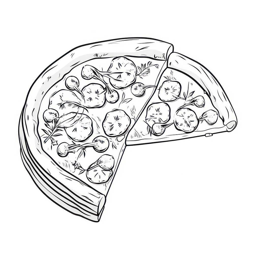 Pizza sketch drawing doodle.