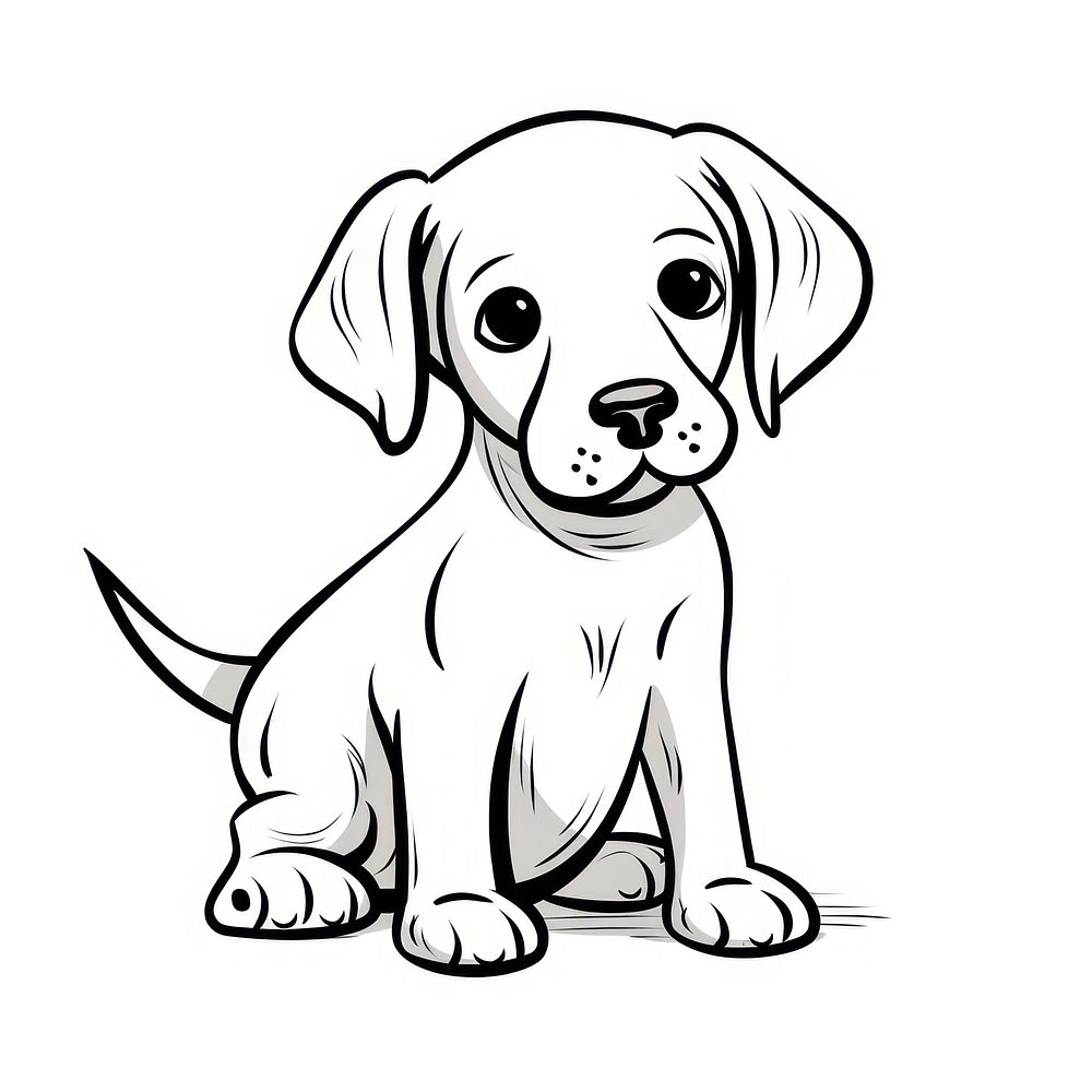 Puppy sketch drawing animal.