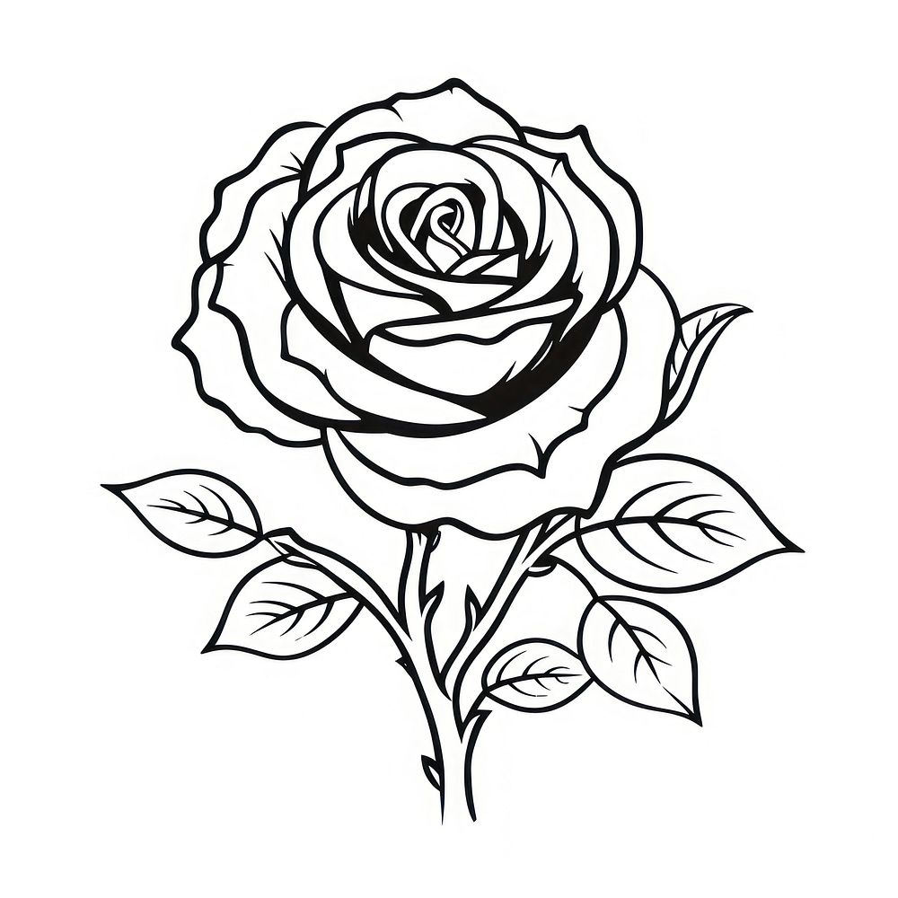 Rose sketch pattern drawing.
