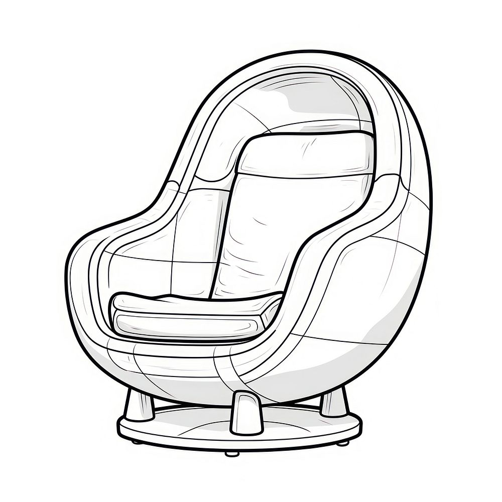 Space age chair sketch furniture drawing.
