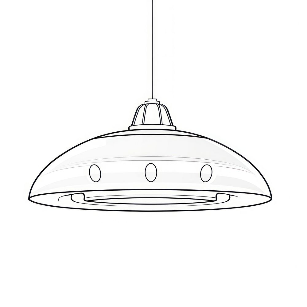 Space age pendant lamp chandelier sketch line.