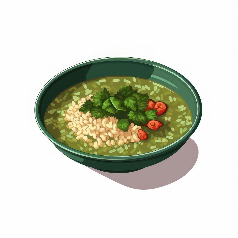 Thai green curry pixel soup food meal.