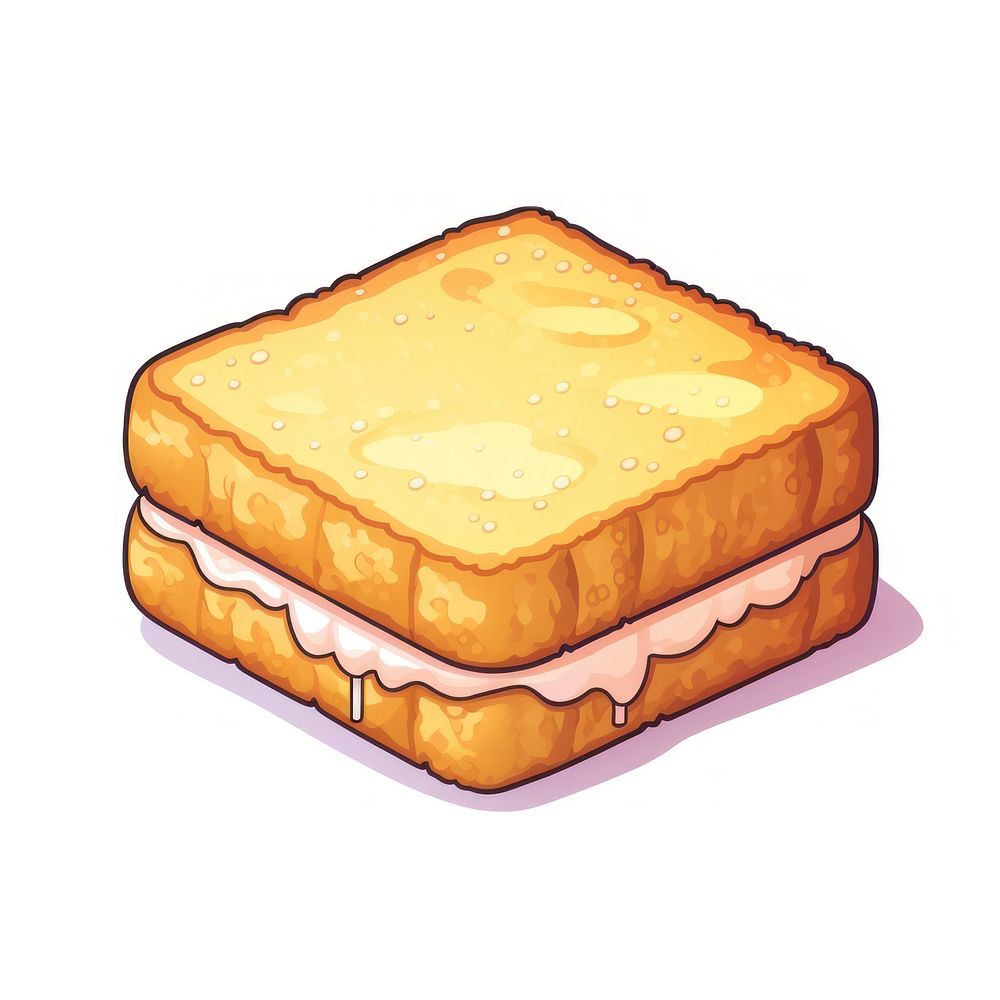 French toast pixel dessert bread food.