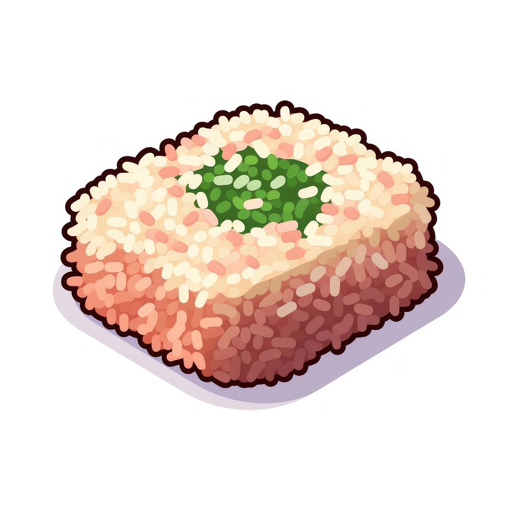 Fried rice pixel sushi food dish.