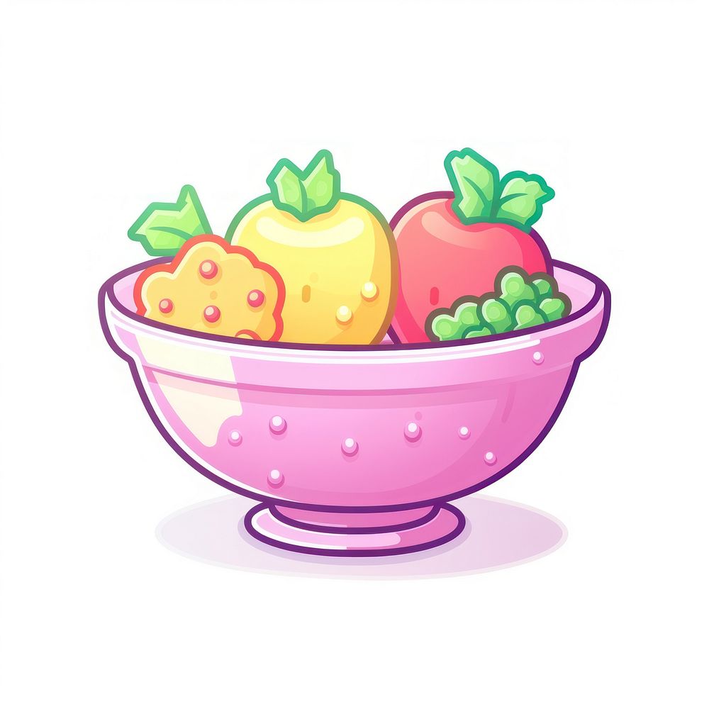 Fruit bowl pixel food strawberry freshness.