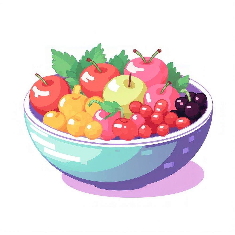 Fruit bowl pixel plant food confectionery.