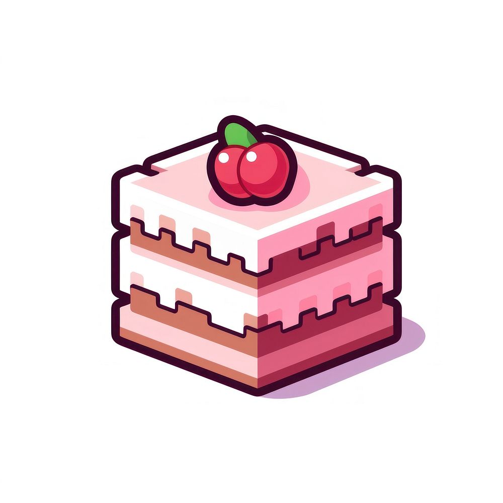 Fruit cake pixel dessert food confectionery.