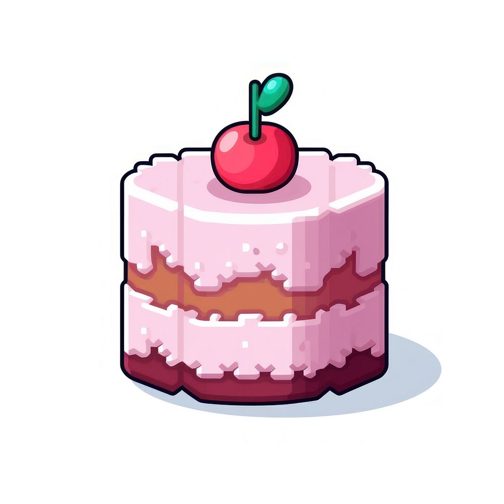 Fruit cake pixel dessert food cheesecake.