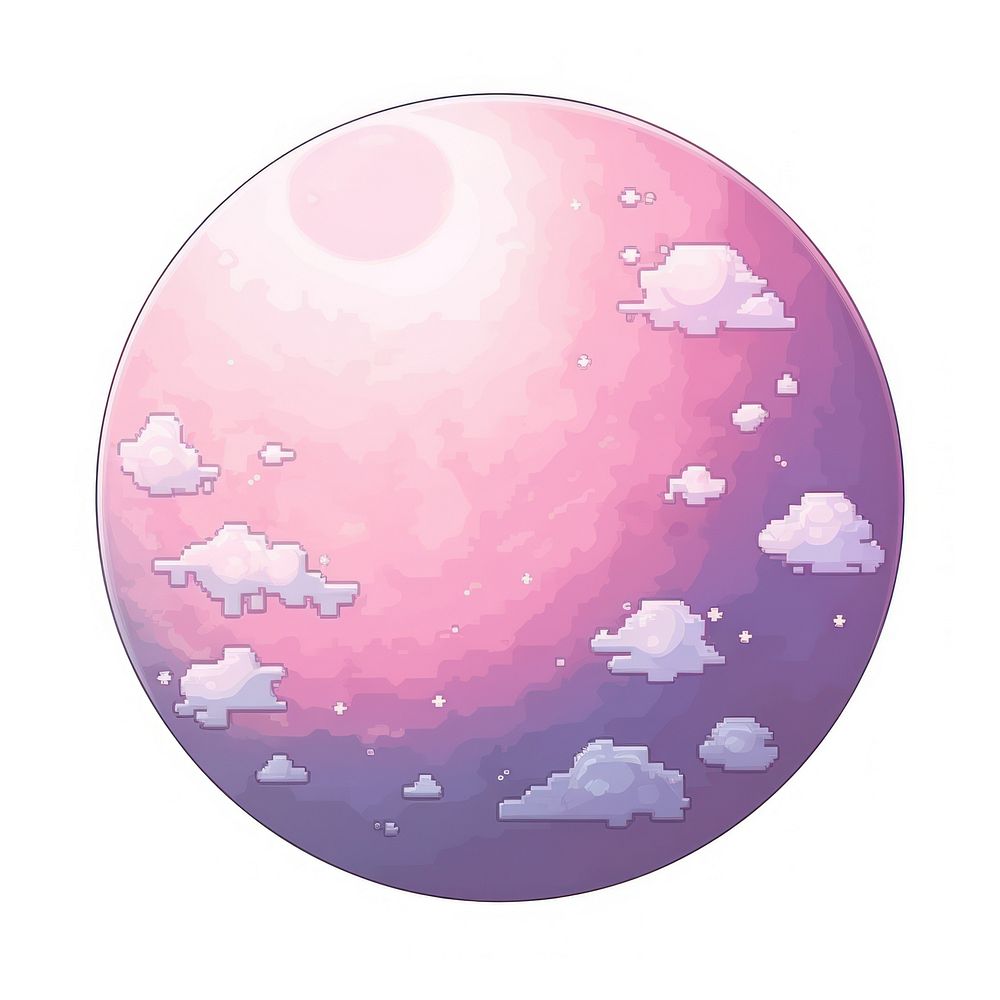 Full moon pixel sphere shape tranquility.