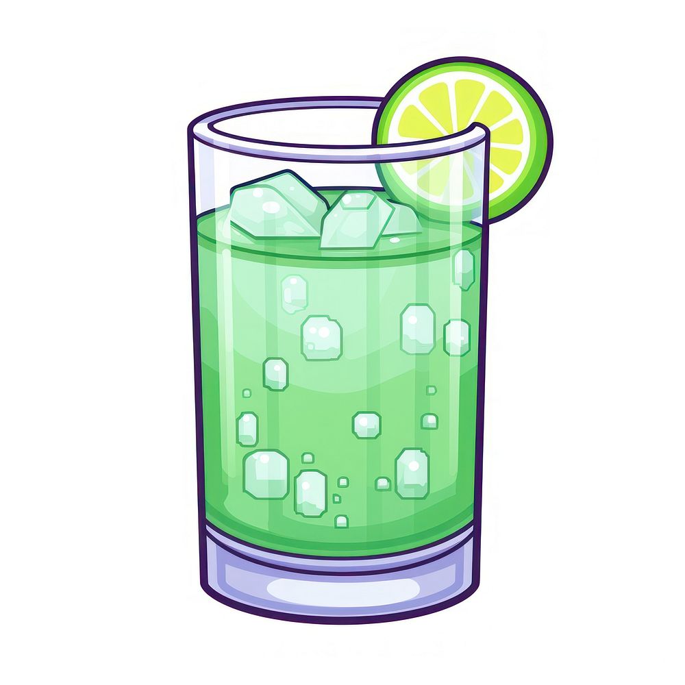 Gin and tonic pixel cocktail mojito drink.
