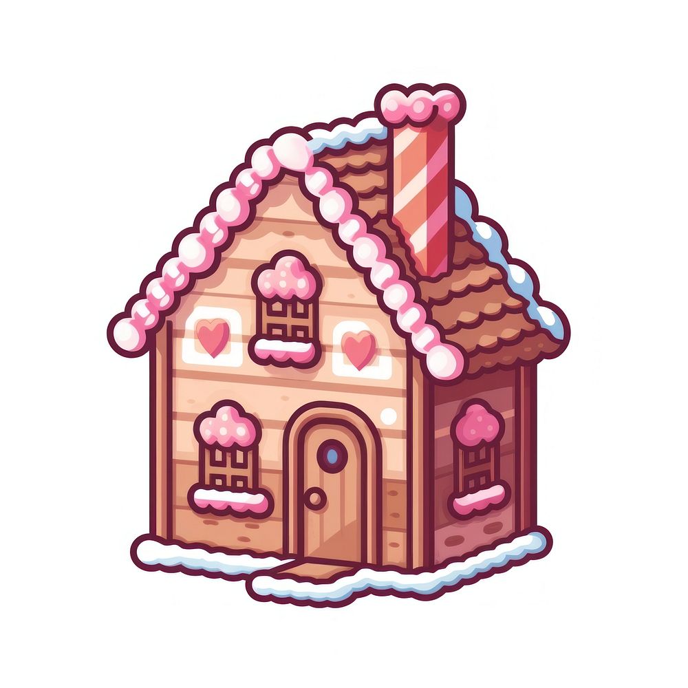 Gingerbread house pixel confectionery architecture creativity.