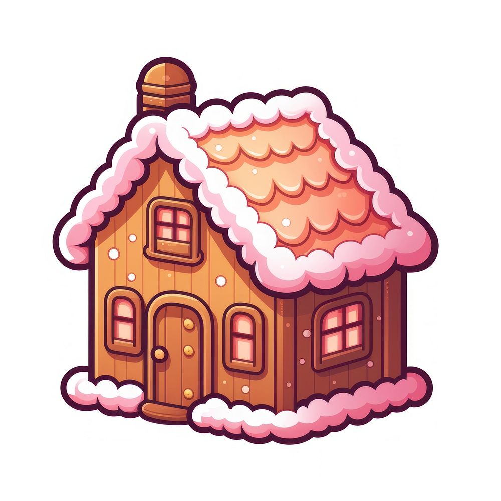 Gingerbread house pixel architecture building confectionery.