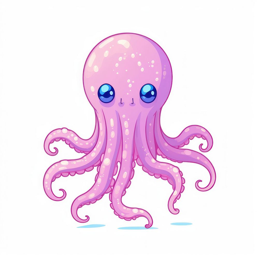 Giant squid pixel jellyfish octopus animal.