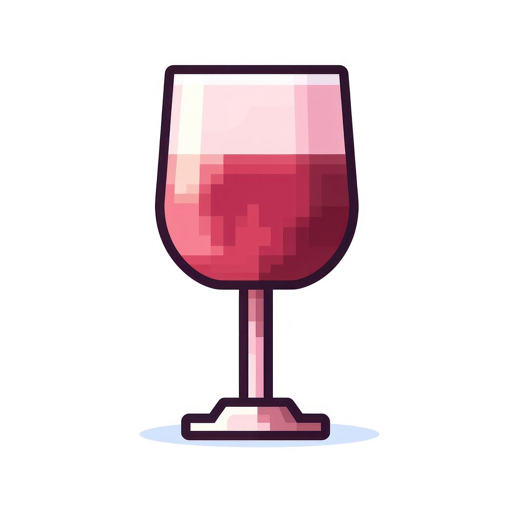 Glass of wine pixel drink refreshment drinkware.
