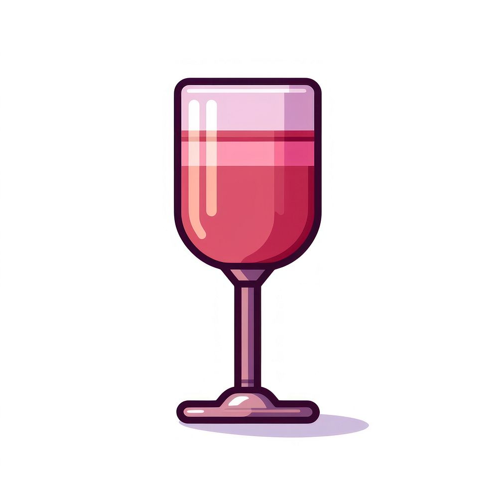 Glass of wine pixel drink cosmopolitan refreshment.