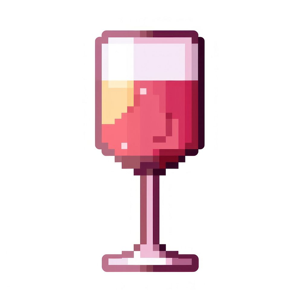 Glass of wine pixel drink refreshment champagne.