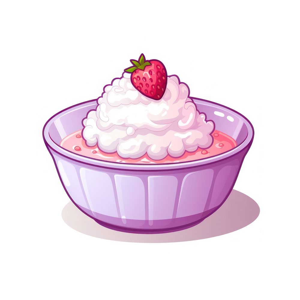 Greek yogurt bowl pixel dessert cream food.