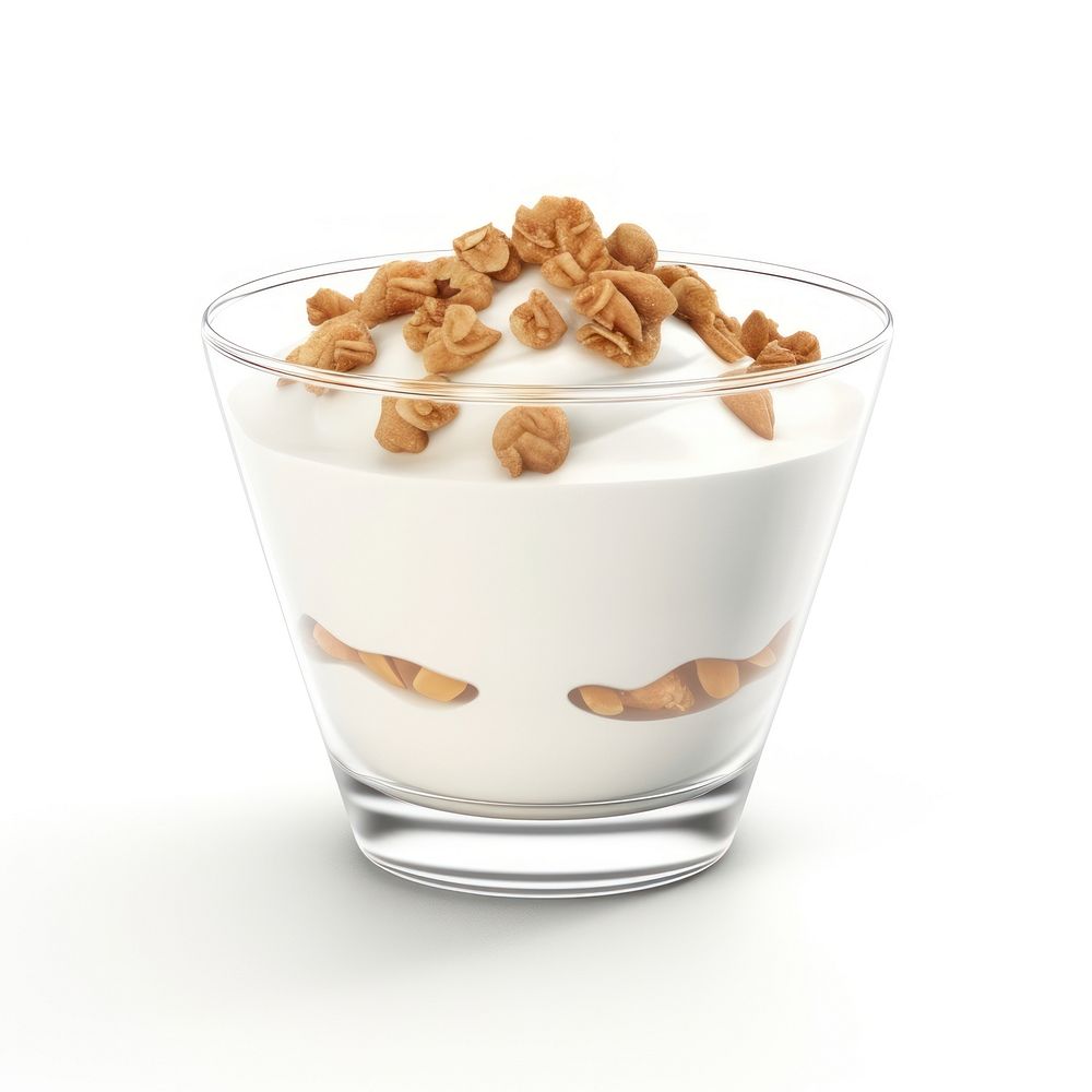 Greek yogurt with granola dessert food milk.