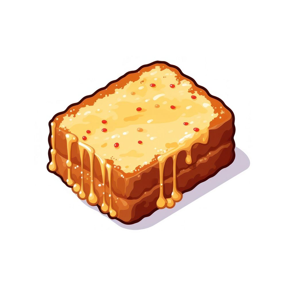 French toast pixel dessert food cake.
