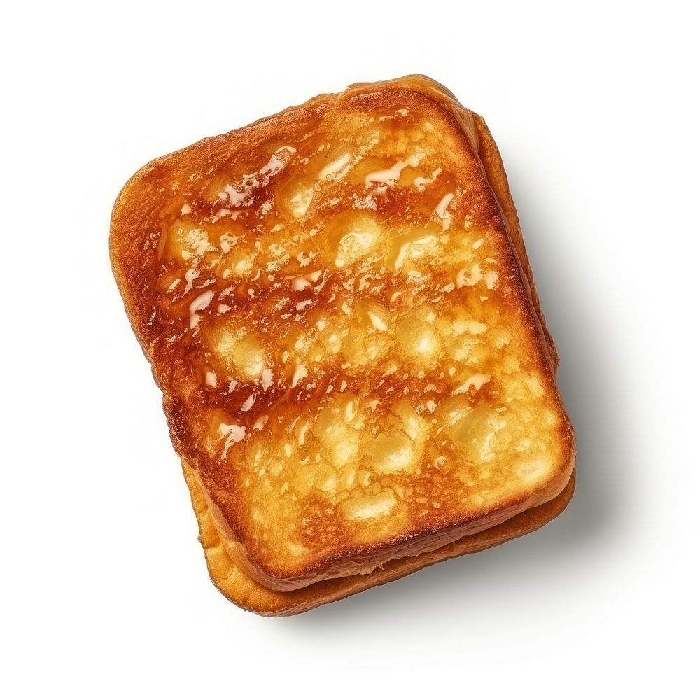 French toast bread food white background.