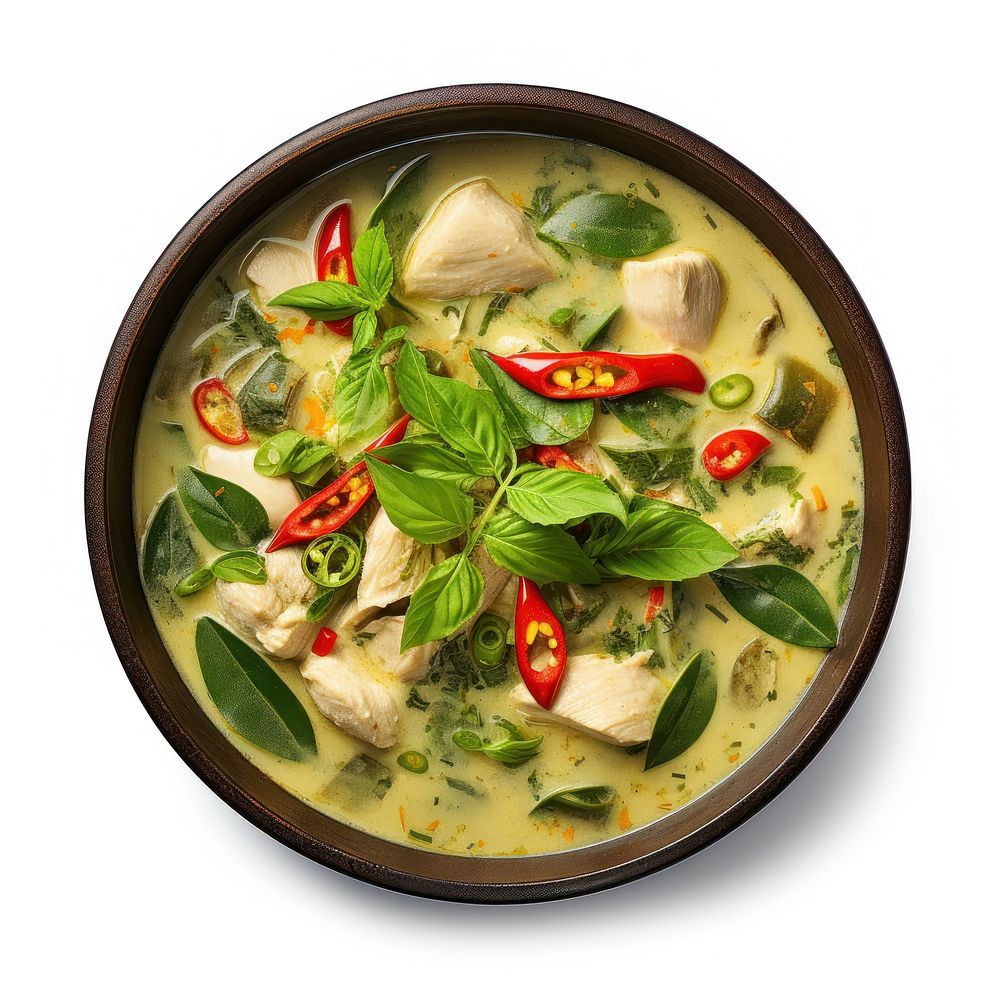Thai green curry food soup meal.