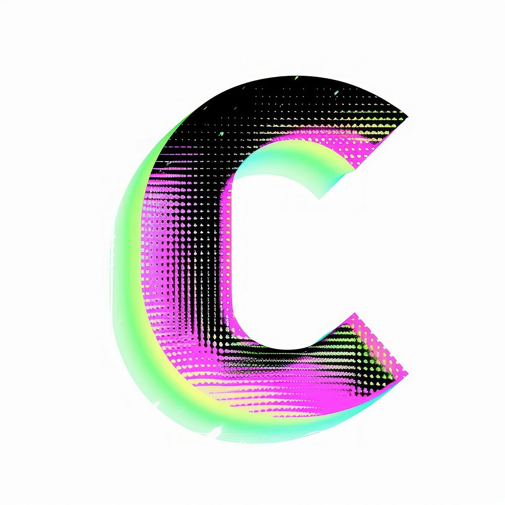 Gradient blurry letter C number shape green.
