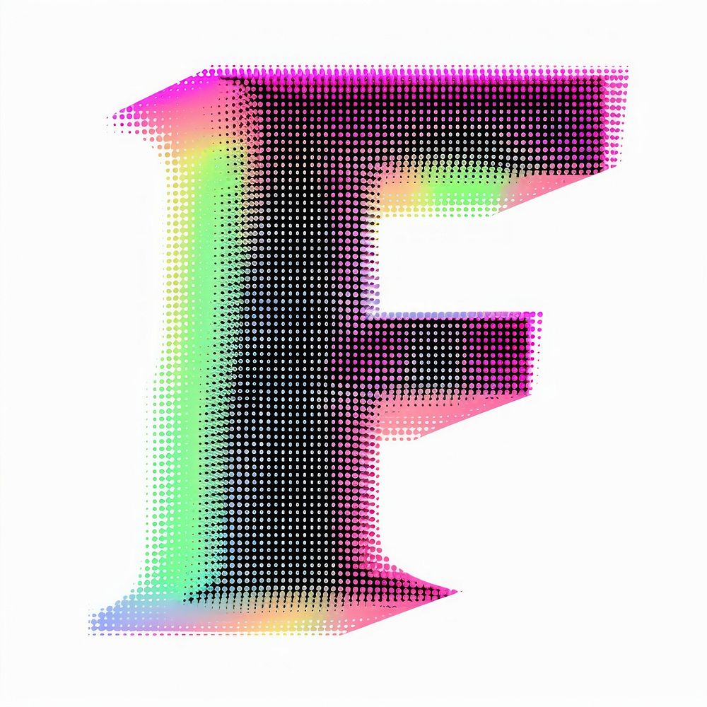 Gradient blurry letter E purple shape font.