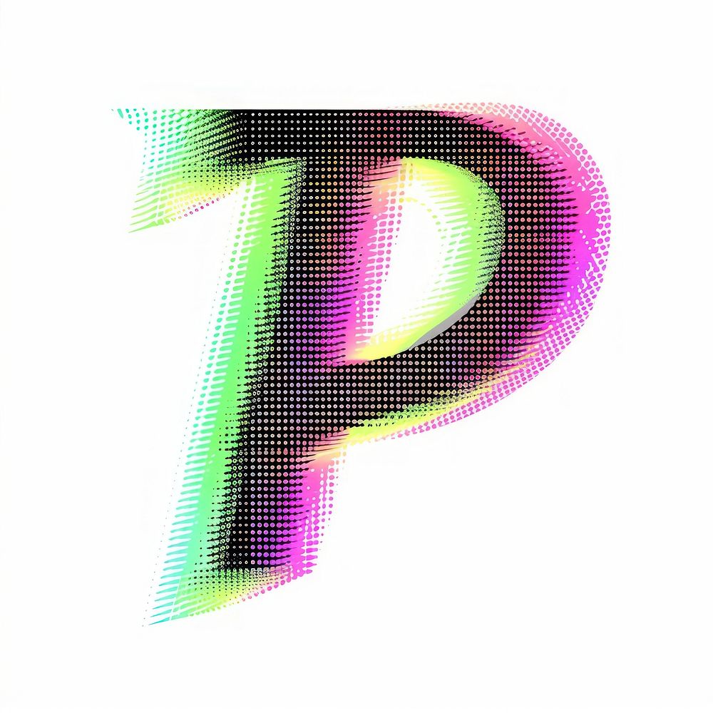 Gradient blurry letter P font text pink.