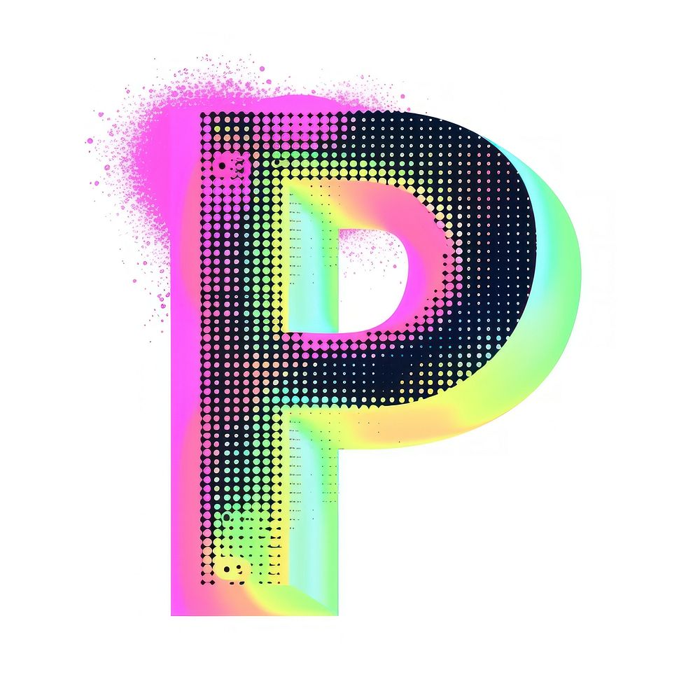 Gradient blurry letter P font text pink.