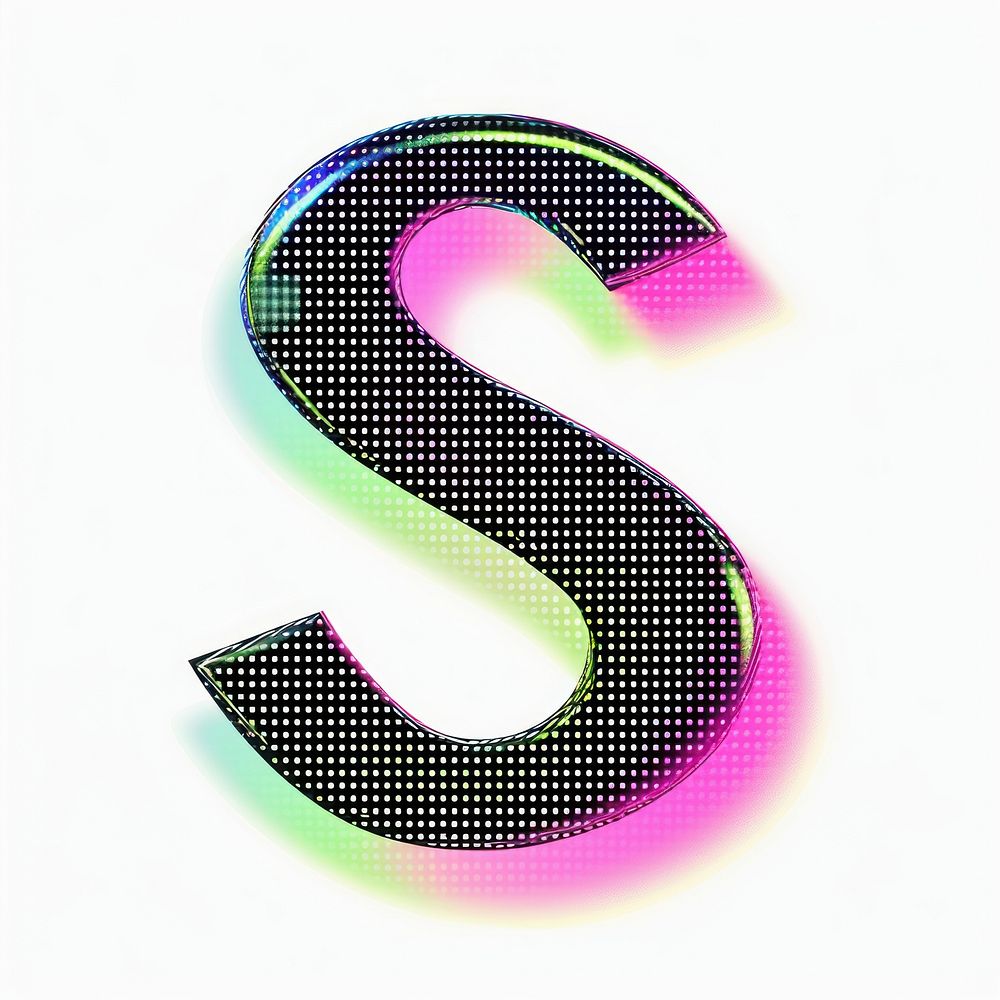 Gradient blurry letter S number shape green.