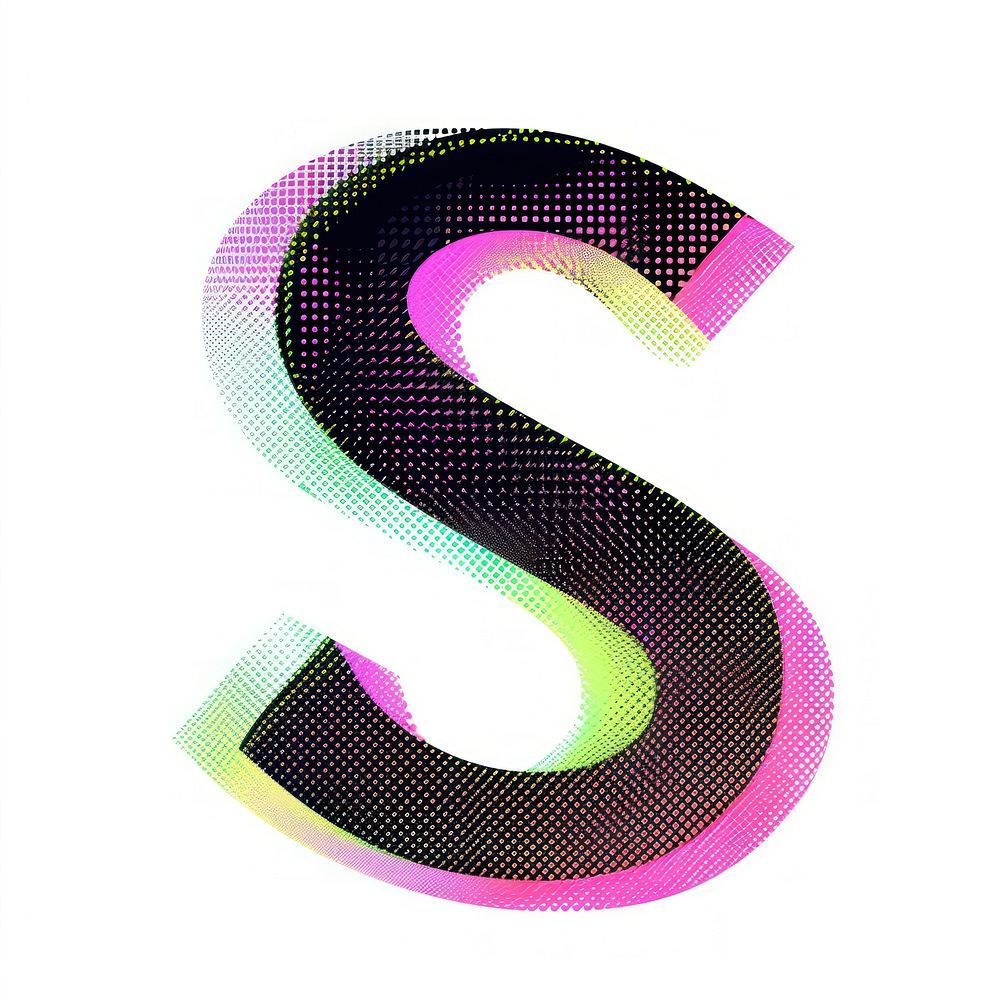 Gradient blurry letter S number shape green.