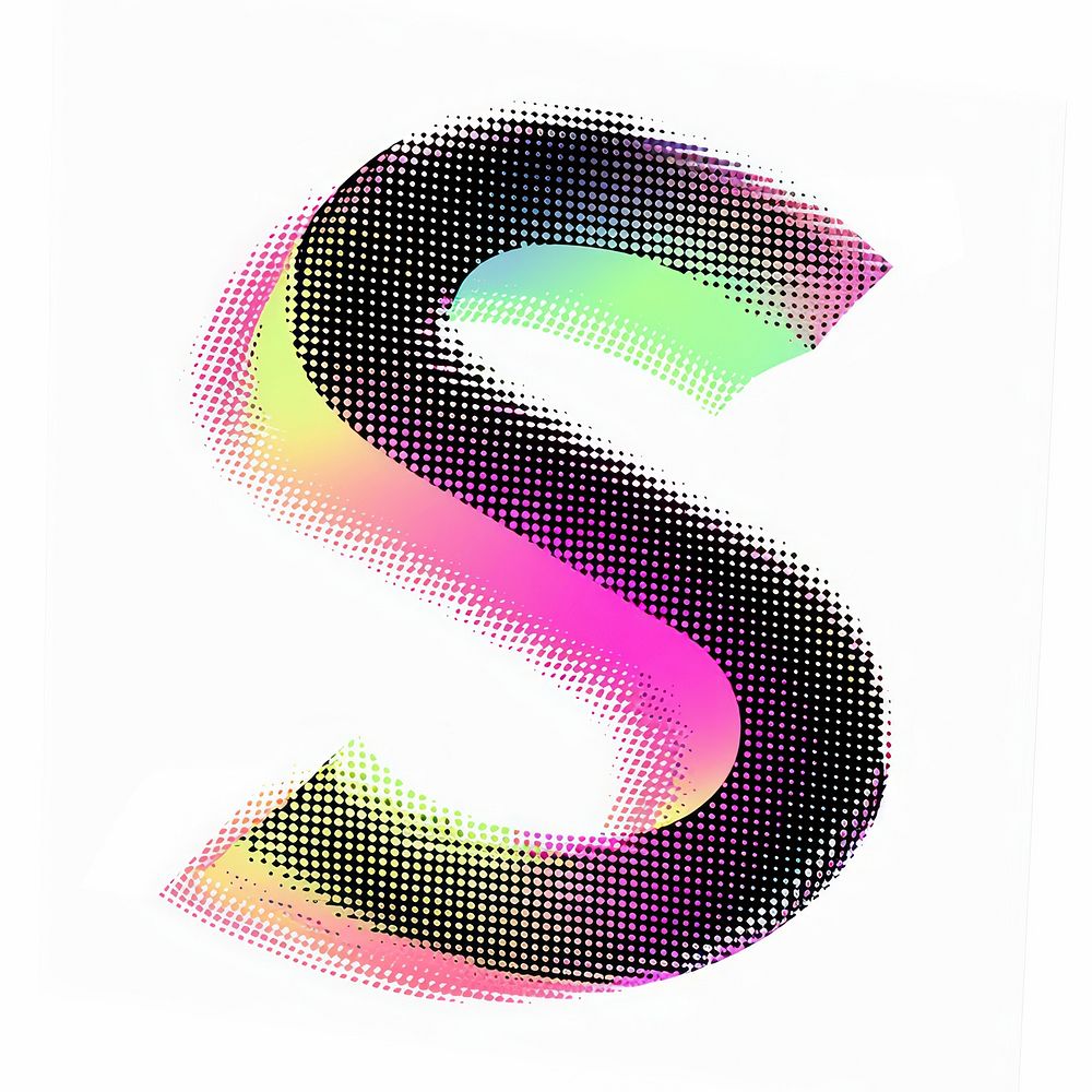 Gradient blurry letter S purple shape font.