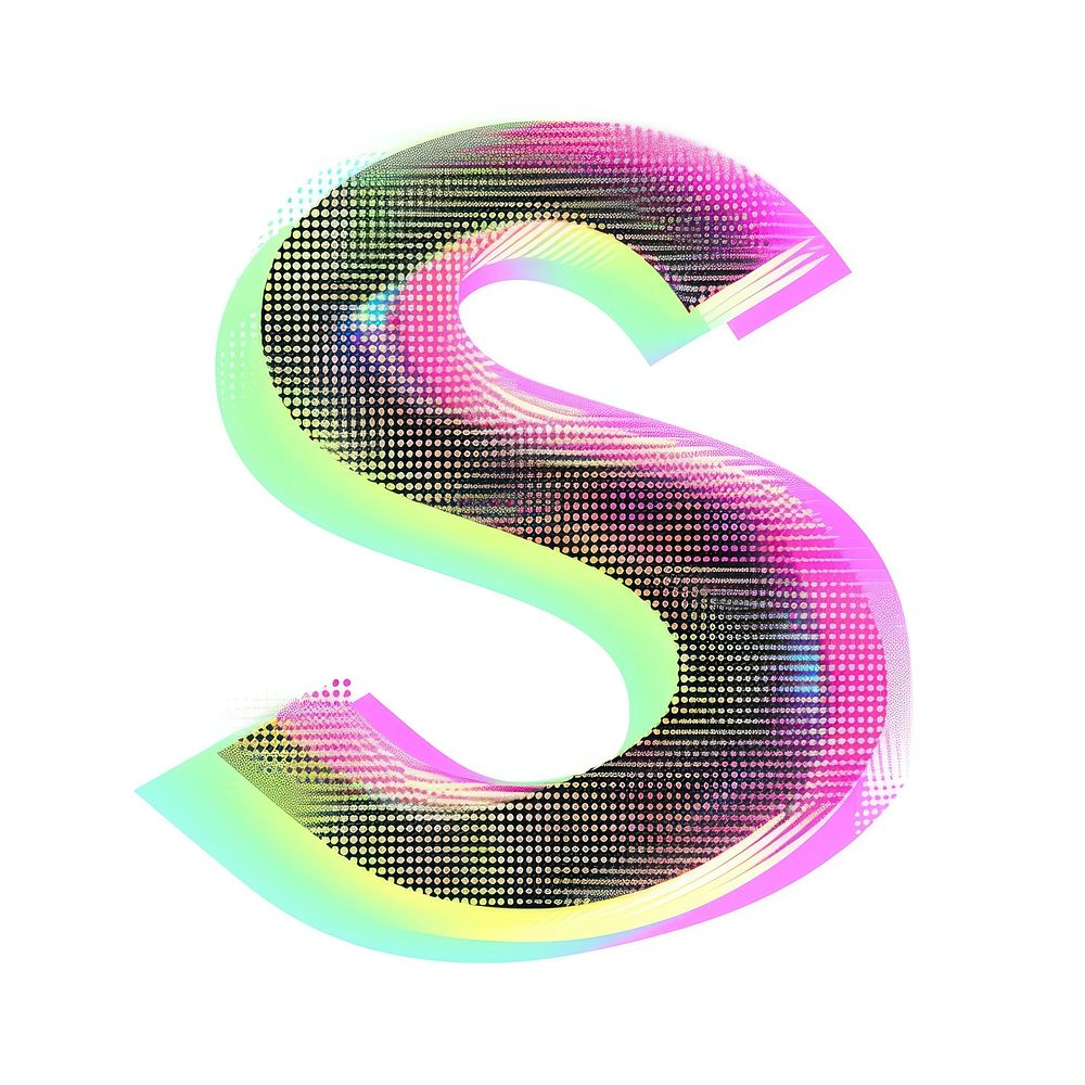 Gradient blurry letter S shape font pink.