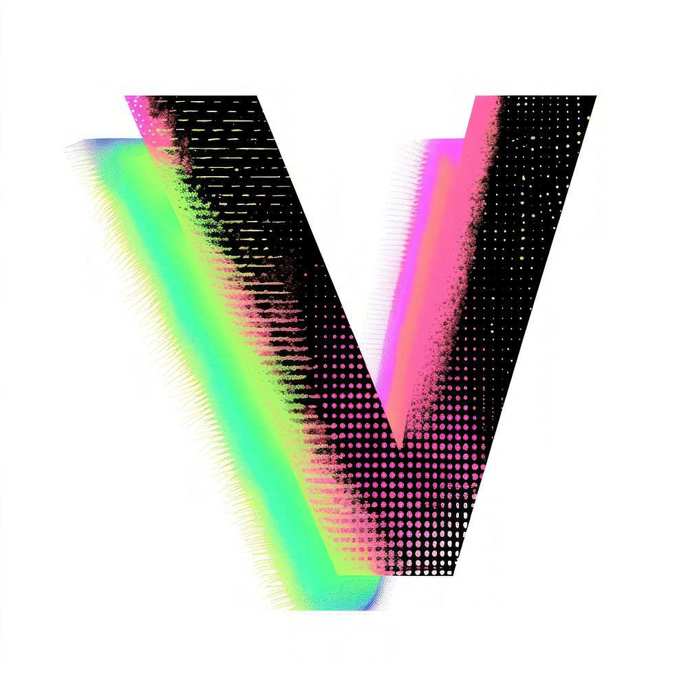 Gradient blurry letter V font pink white background.