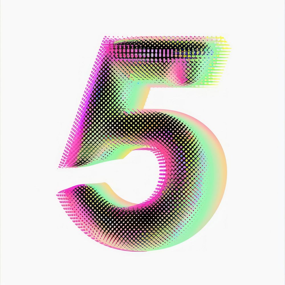 Number shape font white background.