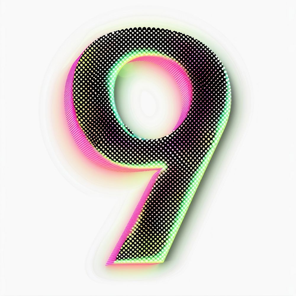 Number shape green font.