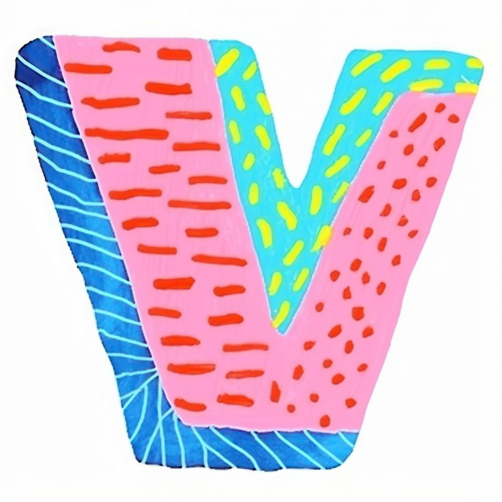 Letter W vibrant colors white background creativity clothing.