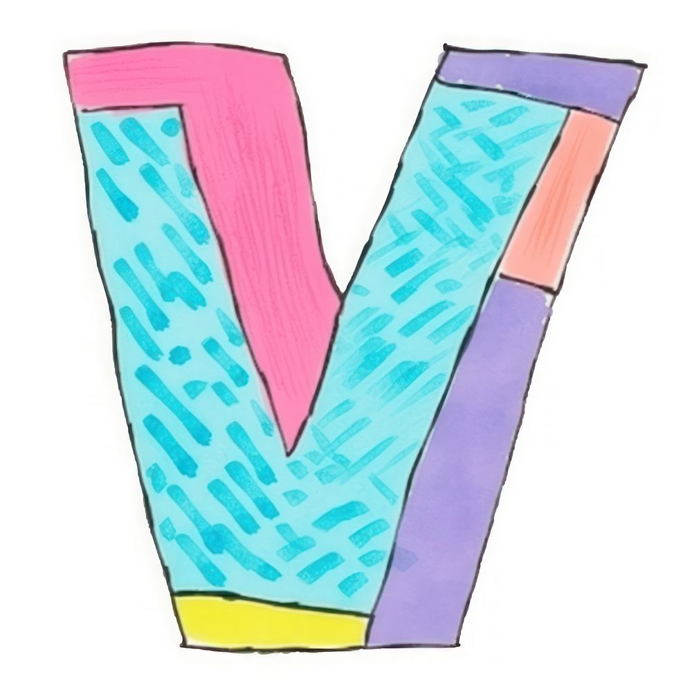 Letter W vibrant colors paper text white background.