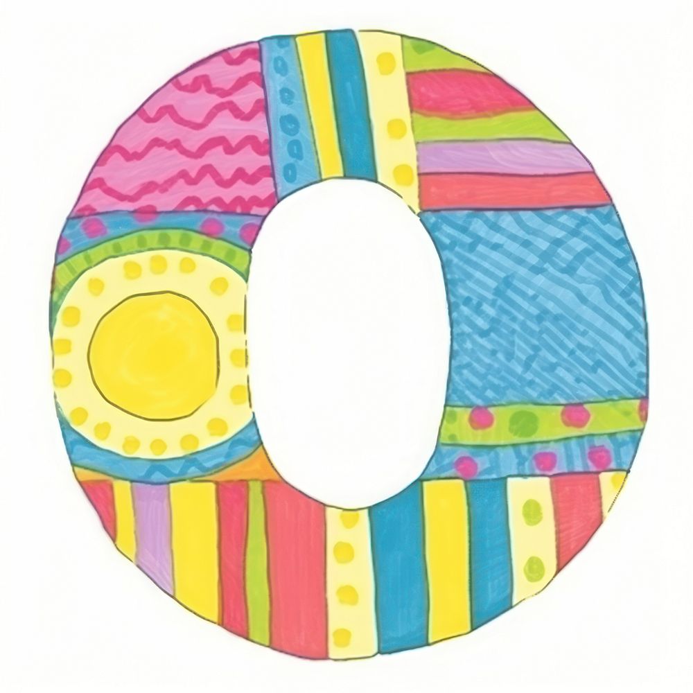 Letter O vibrant colors number text creativity.