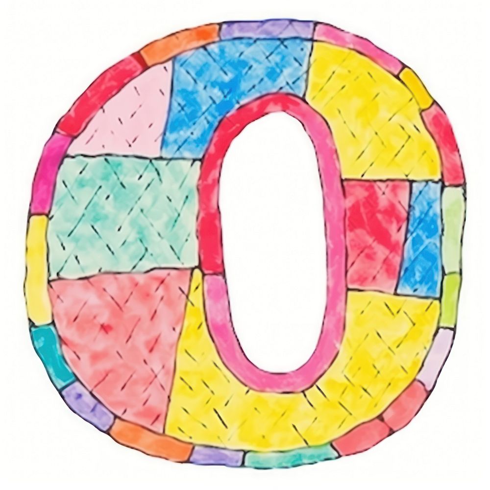 Letter Q vibrant colors number text alphabet.